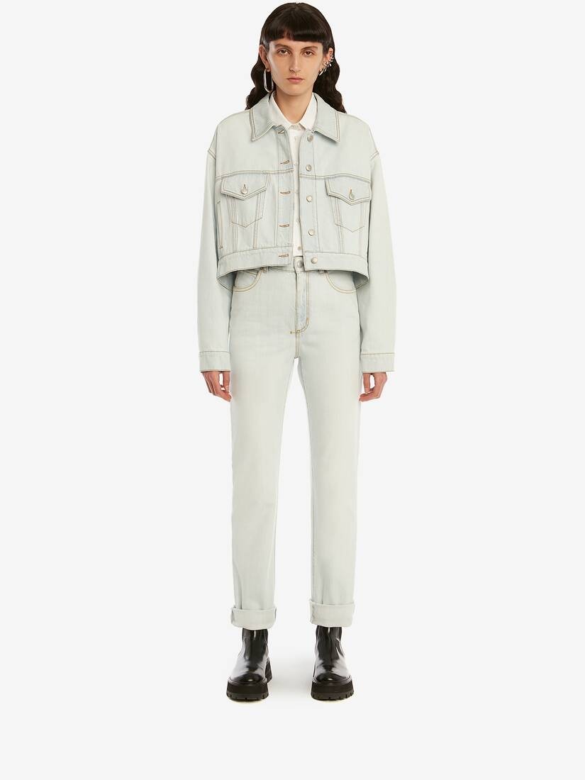 Slim Boyfriend Denim Trouser in Light Blue - 2