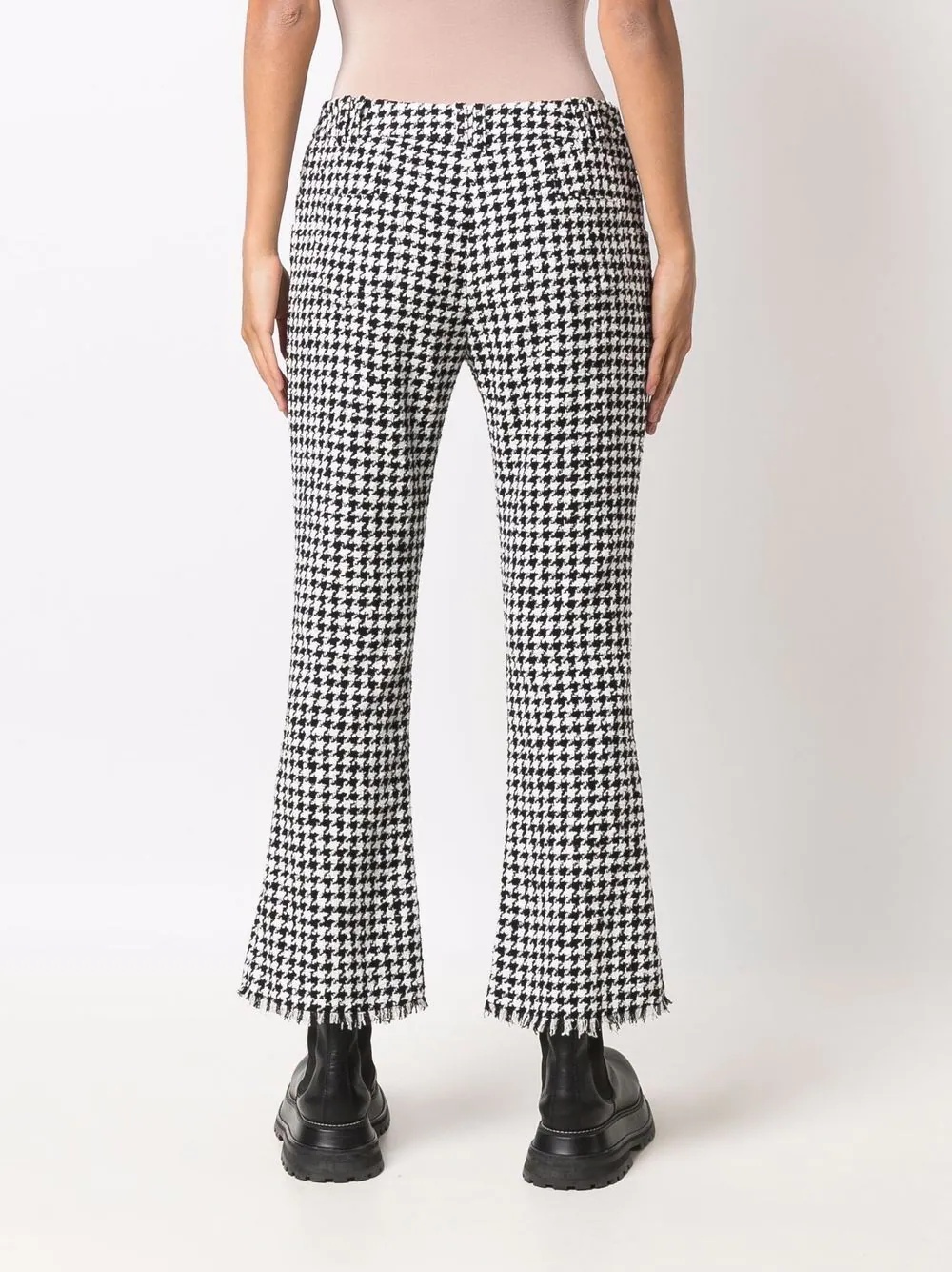 houndstooth-pattern cropped trousers - 4