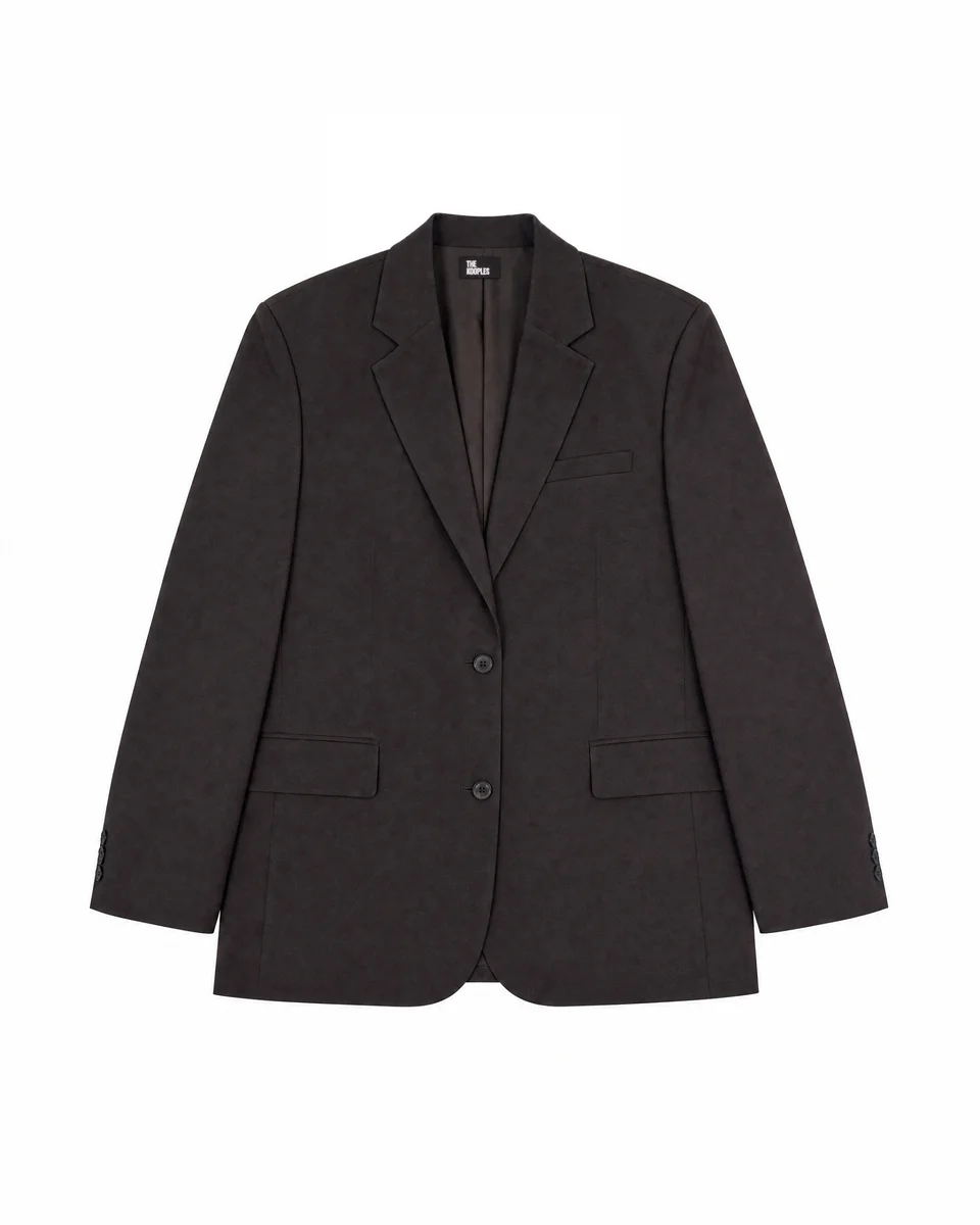 BROWN WOOL BLAZER - 1