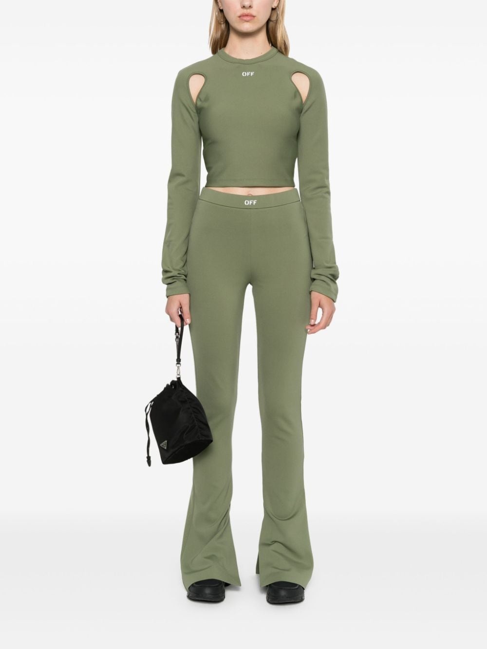 logo-print bootcut leggings - 2