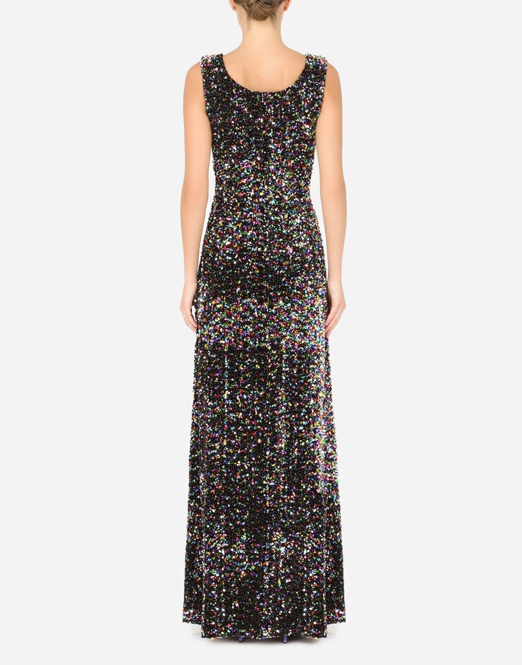 Long multi-colored sequined dress - 2