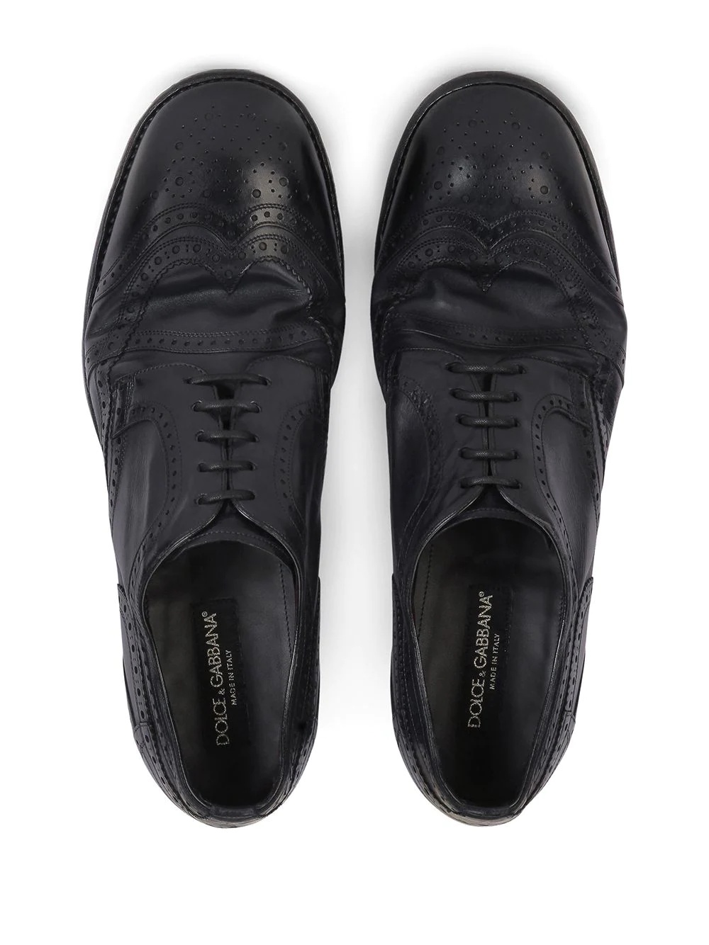 dented style derby shoes - 4