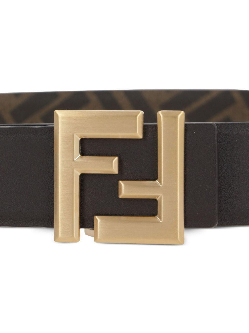 FF motif leather belt - 3