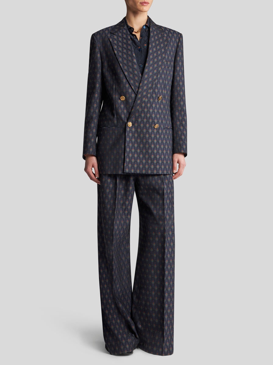 DOUBLE-BREASTED WOOL JACQUARD JACKET - 4