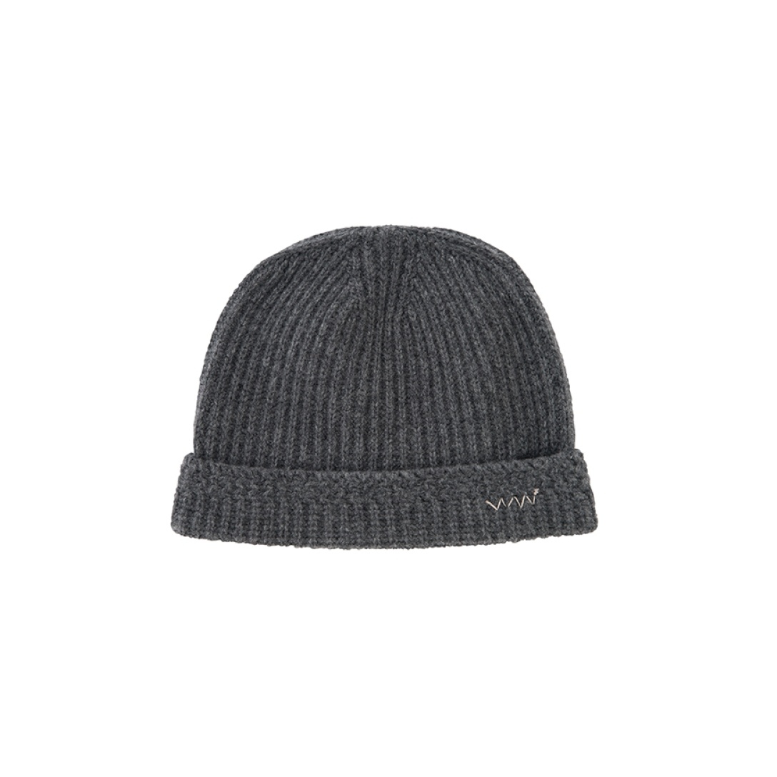 KNIT BEANIE W (WOOL) GREY - 1