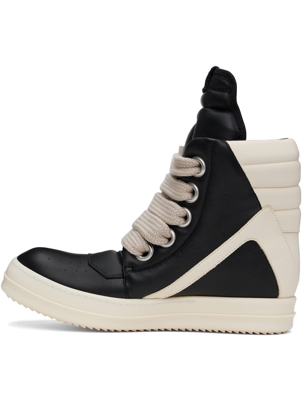 Black & Off-White Hollywood Jumbolace Geobasket Sneakers - 3