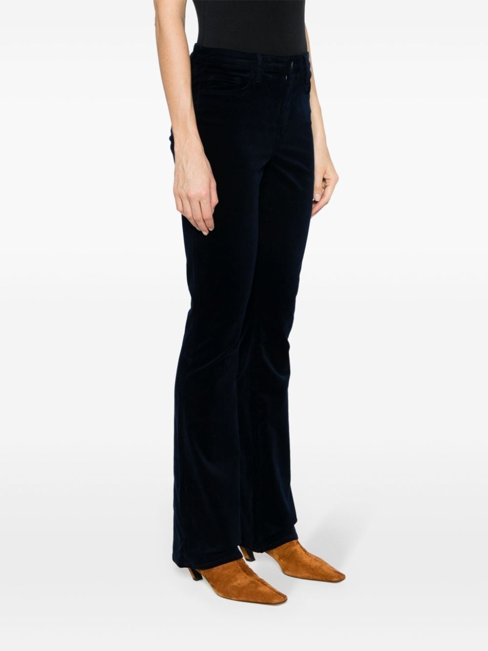 Stevie mid-rise flared velvet trousers - 3