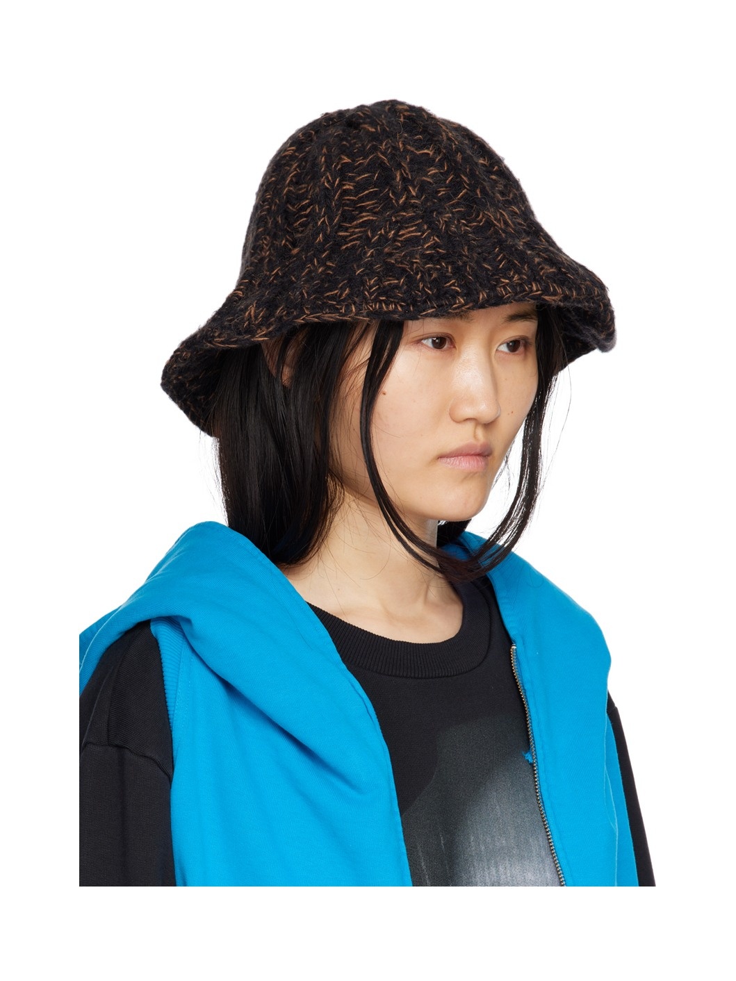 Brown & Black Chunky Rib Hat - 2