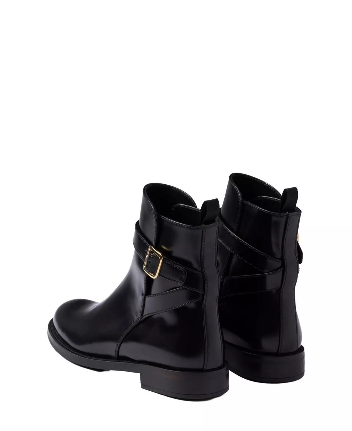 Women's Brushed Leather Ankle Boots with Strap - 4
