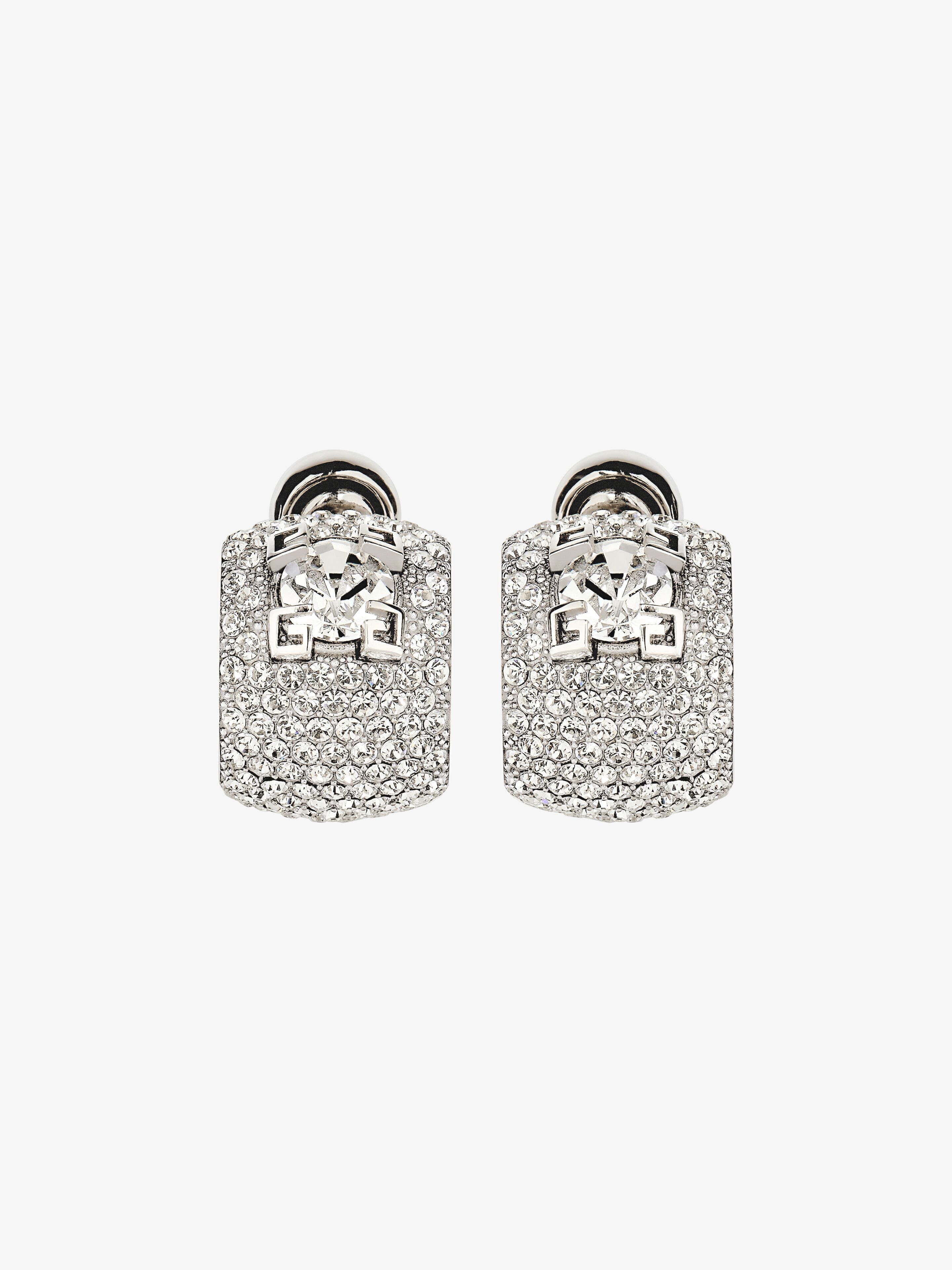 4G CLAW EARRINGS IN METAL WITH CRYSTALS - 1
