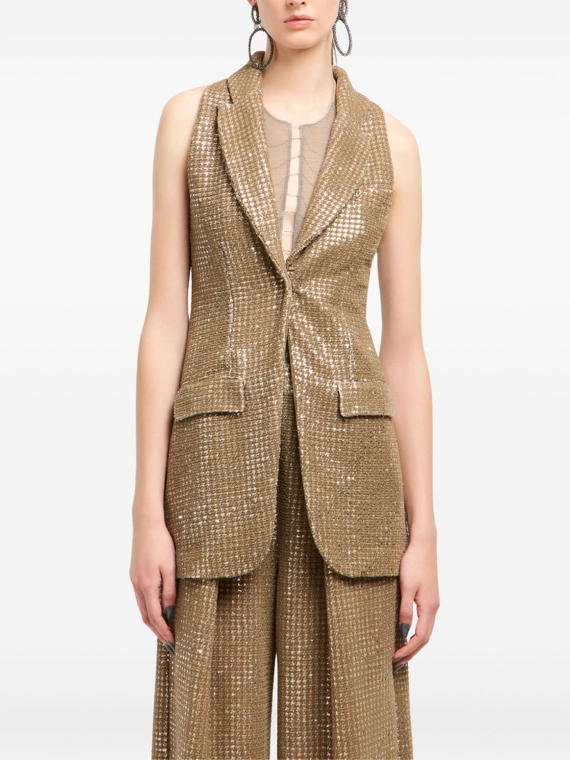 GIORGIO ARMANI houndstooth-pattern vest outlook