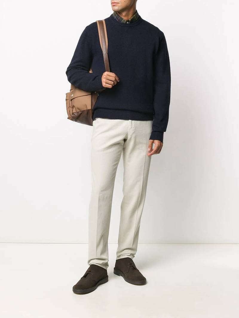 Barbour patch detail crew neck jumper outlook
