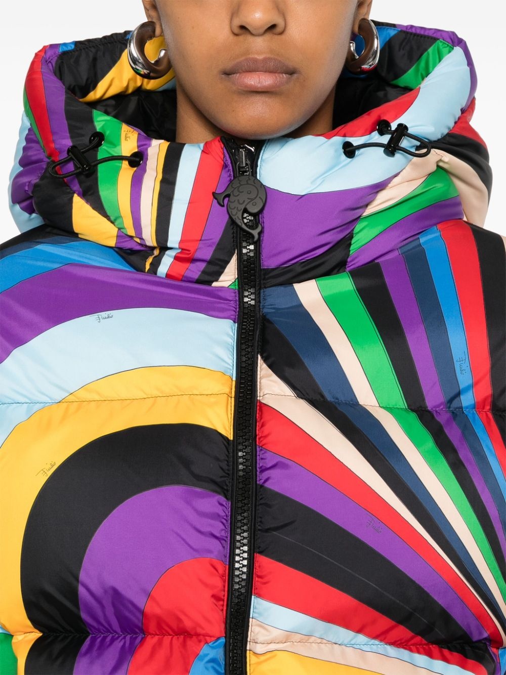 Iride-print puffer jacket - 5