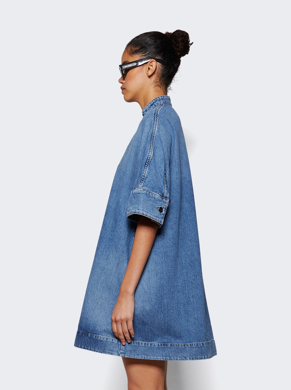A Line Short Dress 420 Medium Blue - 3