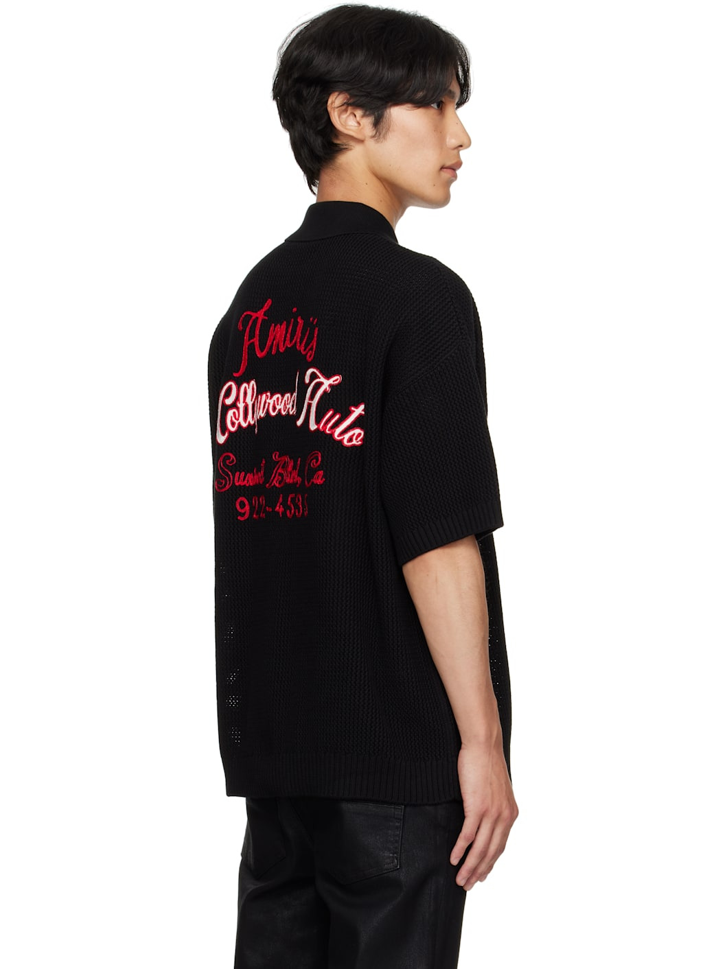 Black 'Hollywood Auto' Mesh Shirt - 3