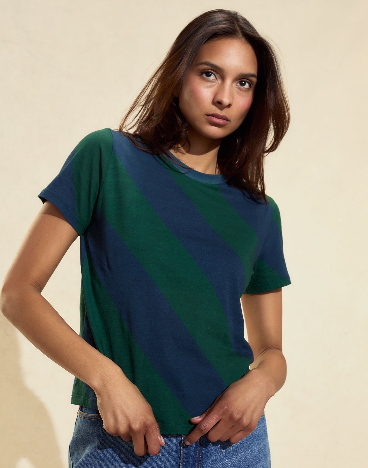 Diagonal Stripe Tee - 3