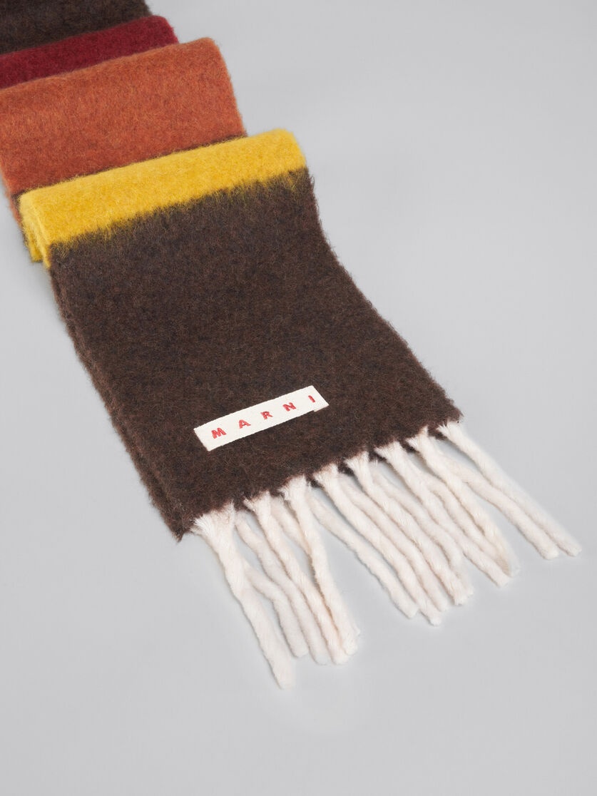 DARK BROWN ALPACA STRIPED SCARF - 3