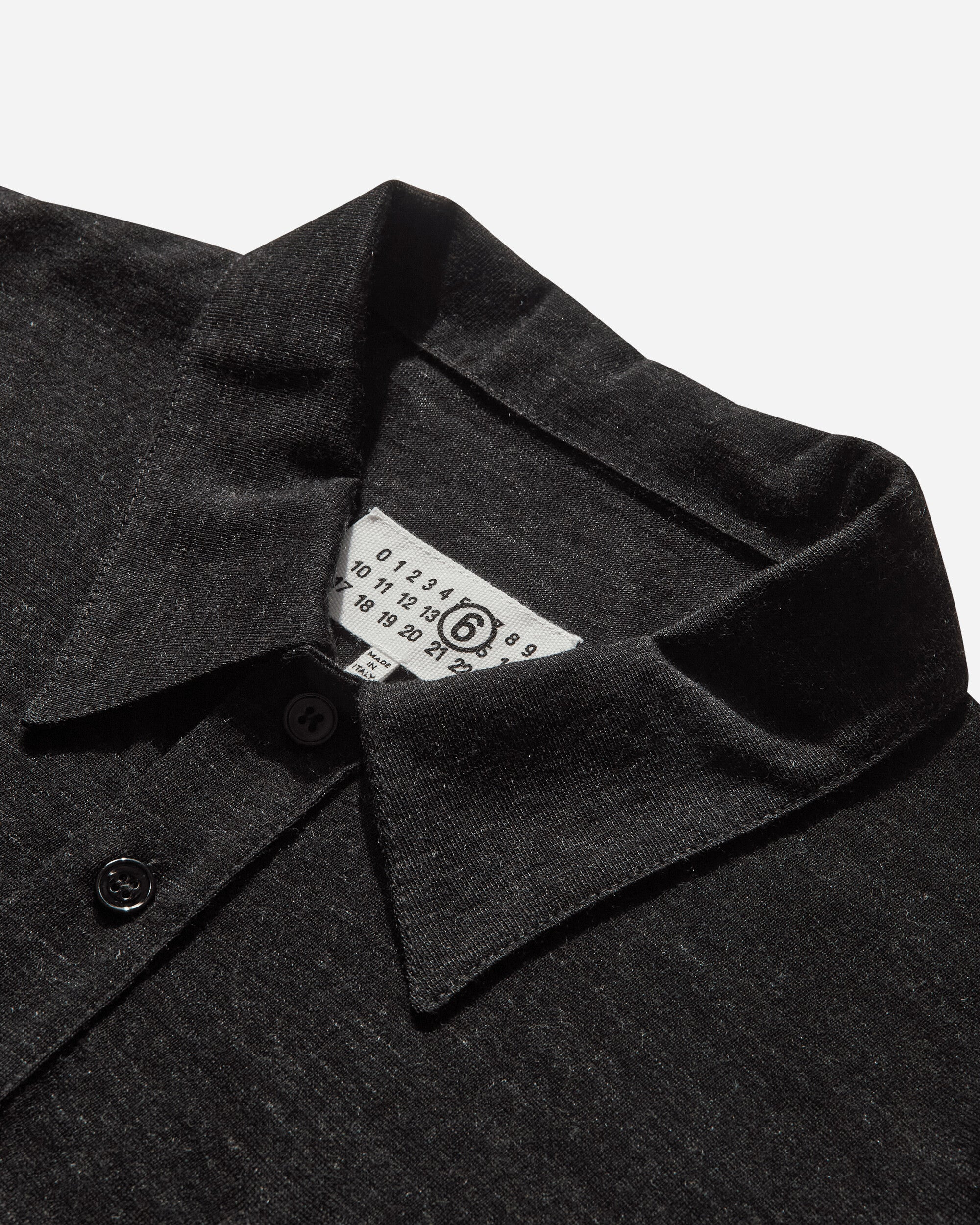 Men's Wool Polo Shirt Black - 3