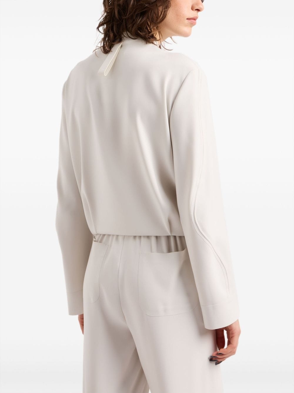 collarless drop-shoulder jacket - 4