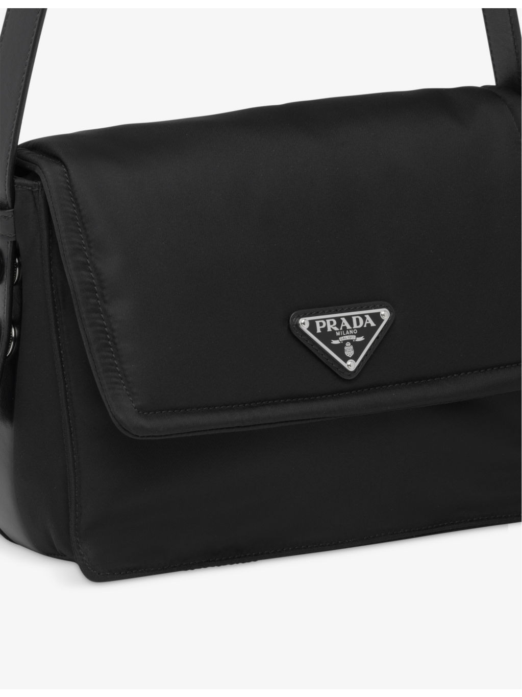 Brand-plaque small recycled-nylon shoulder bag - 2
