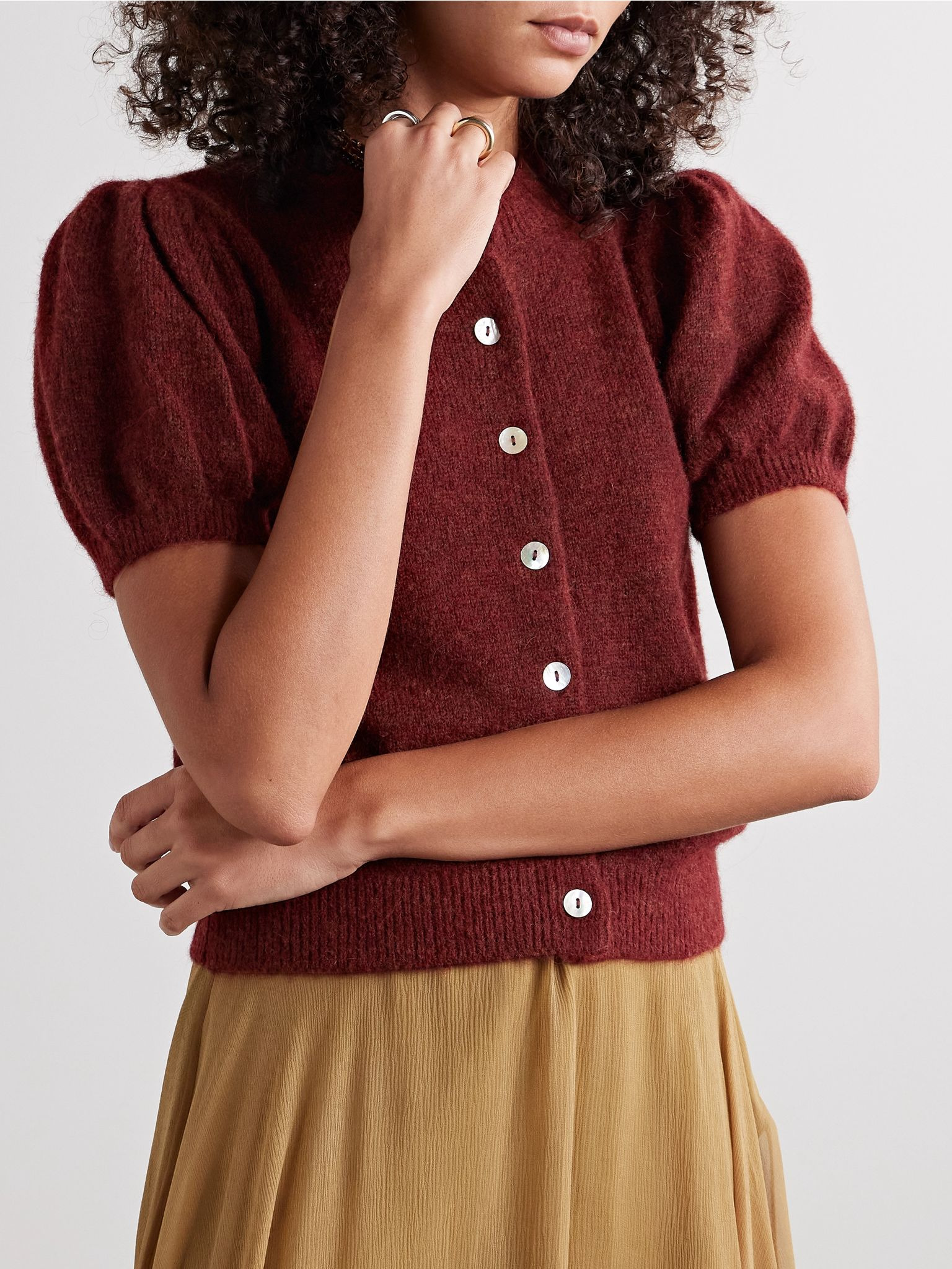 Anisa knitted cardigan Burgundy - 3
