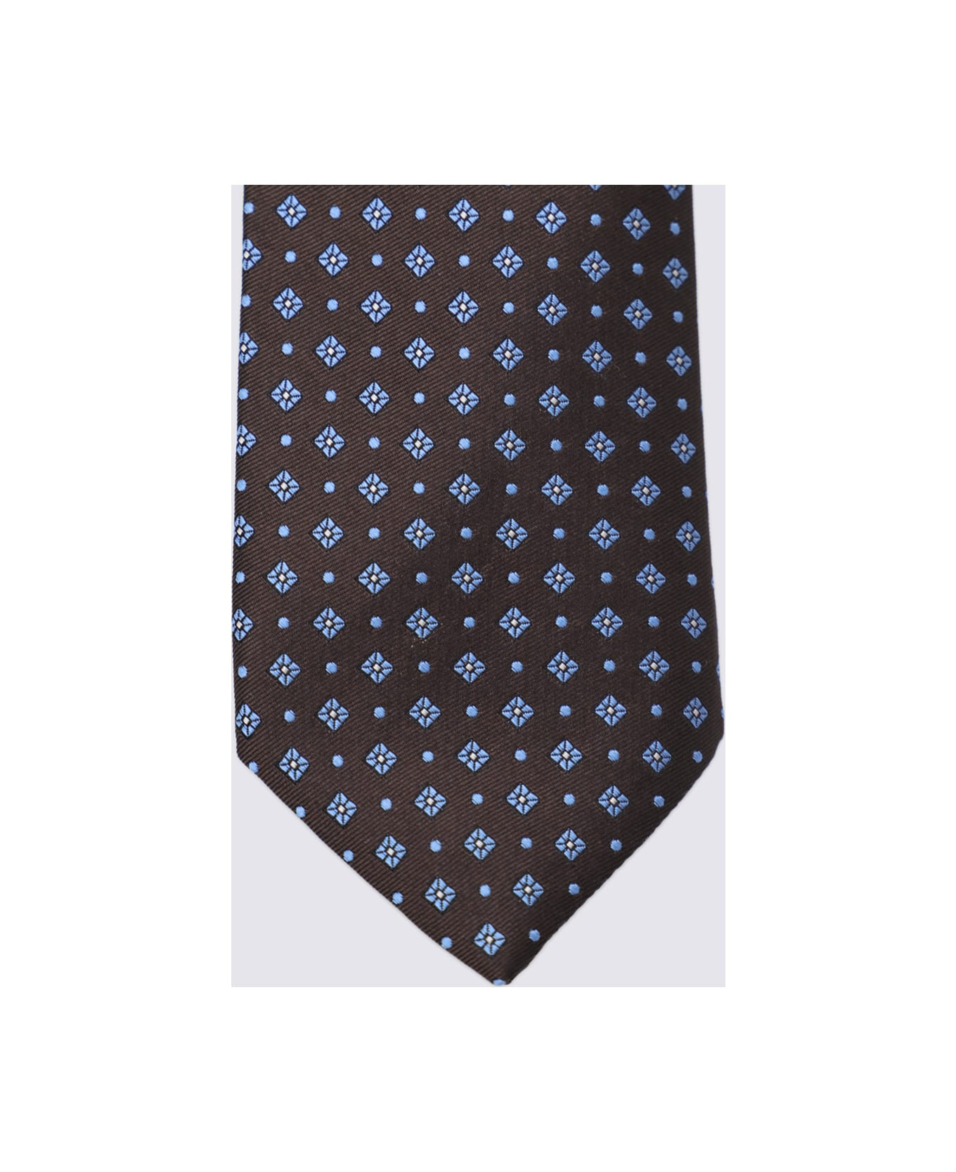 Black And Blue Wool Tie - 2
