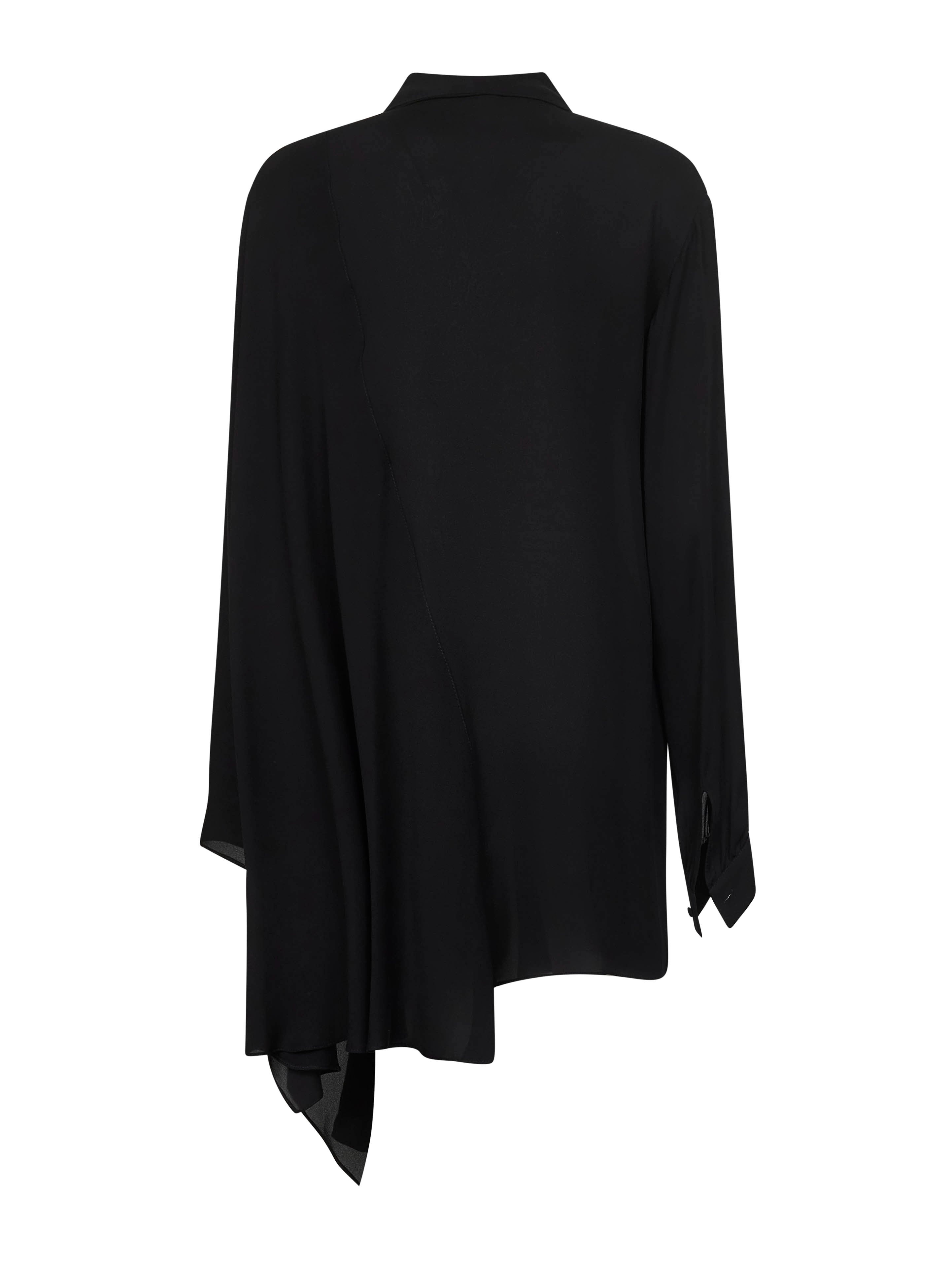 Black georgette Scarf Blouse - 2