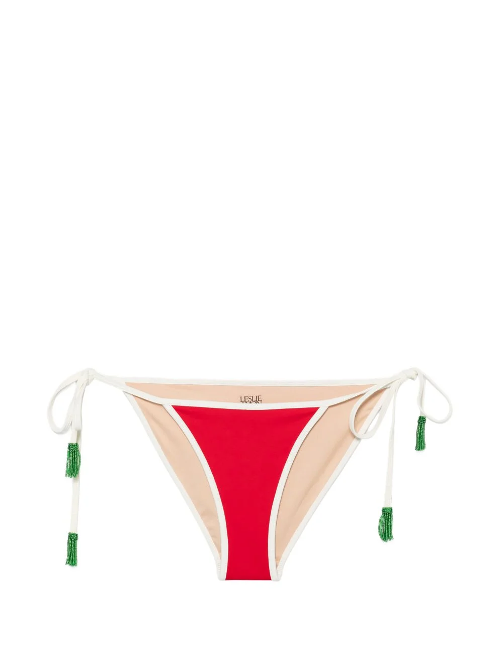 Watermelon Slice beaded-tassel bikini bottoms - 1