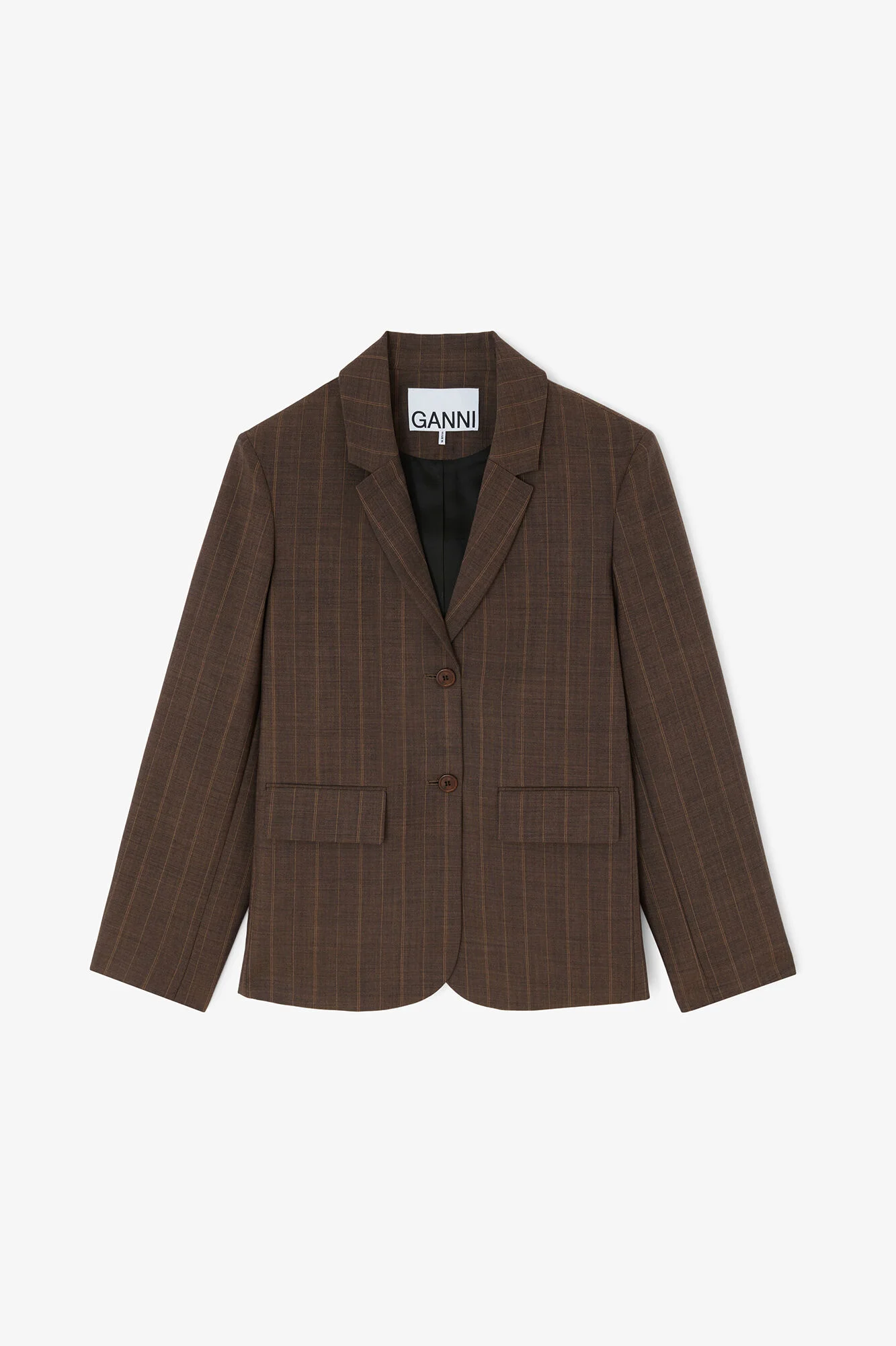 BLAZER IN BROWN PINSTRIPE WOOL - 1