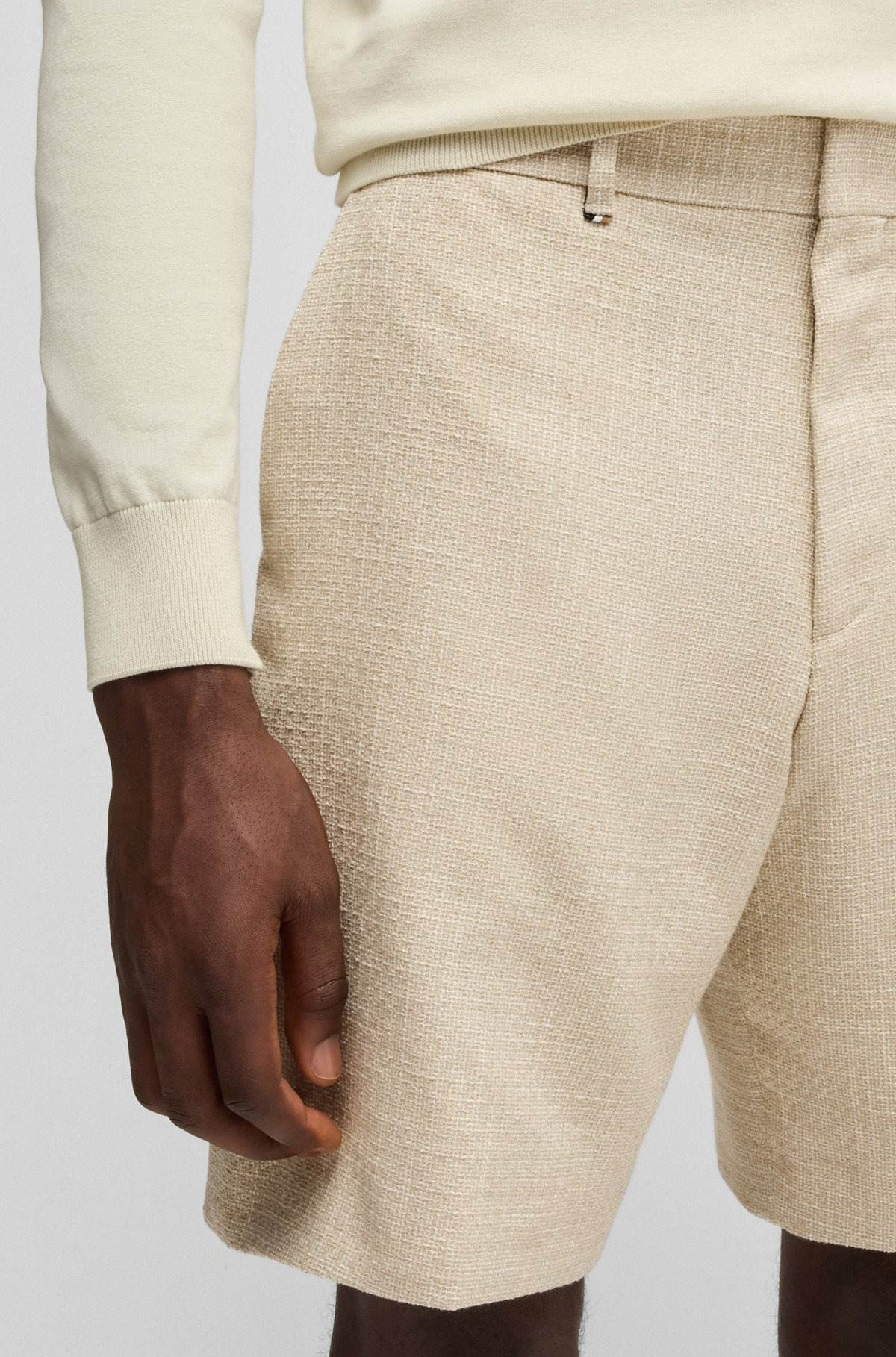 FORMAL SHORTS IN STRETCH TWEED - 5
