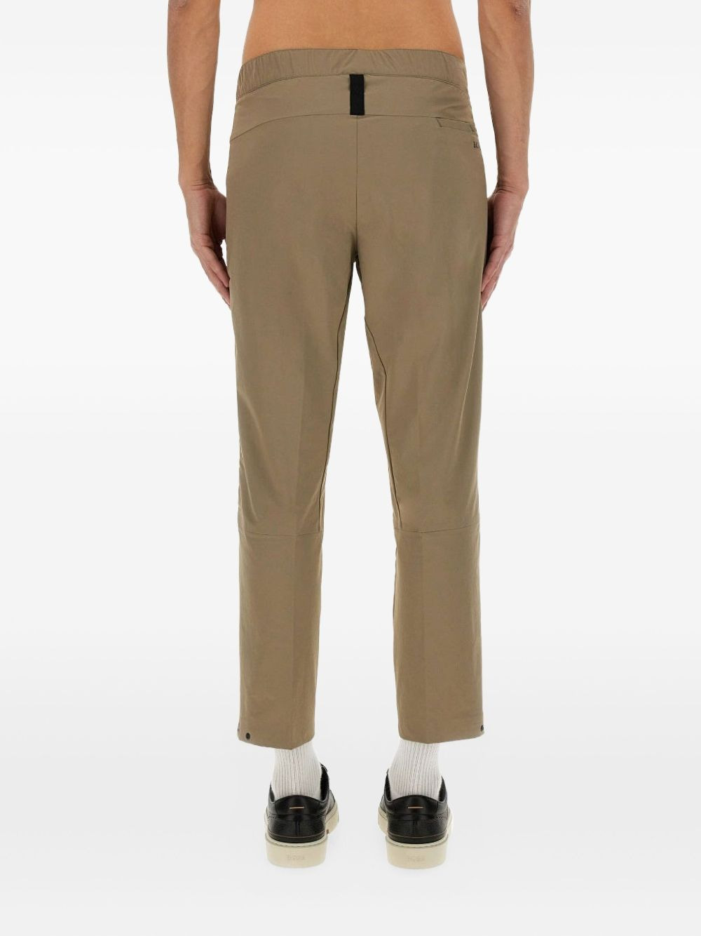 elastic-waistband tapered trousers - 4