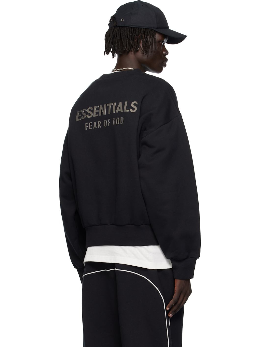 Black Classic Fit Fleece Crewneck Sweatshirt - 3
