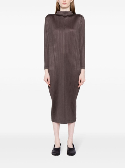 Pleats Please Issey Miyake long-sleeved pleated shift dress outlook