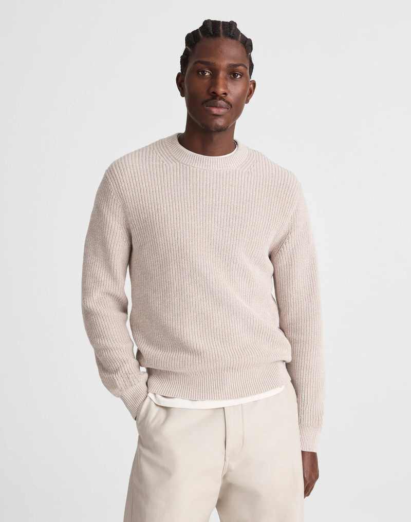 Madewell Cotton Shaker-Stitch Crewneck Sweater outlook