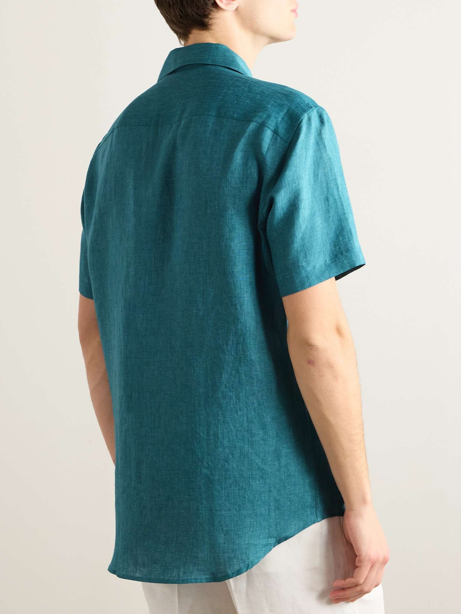 Capri Camp-Collar Linen Shirt - 3