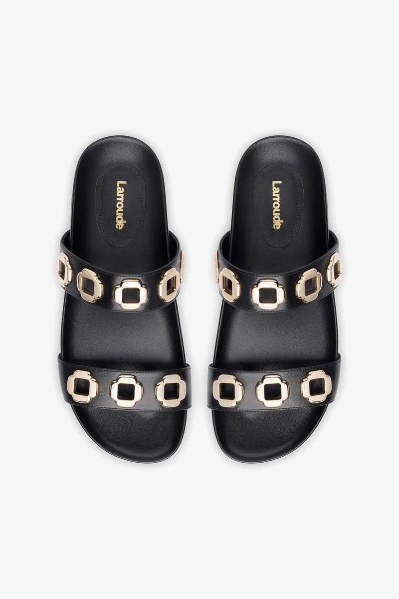 Milan Slide In Black Leather 6