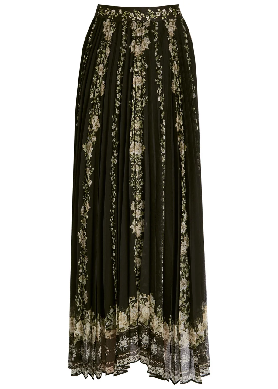 Alice + Olivia Katz Floral-print Chiffon Maxi Skirt - 1