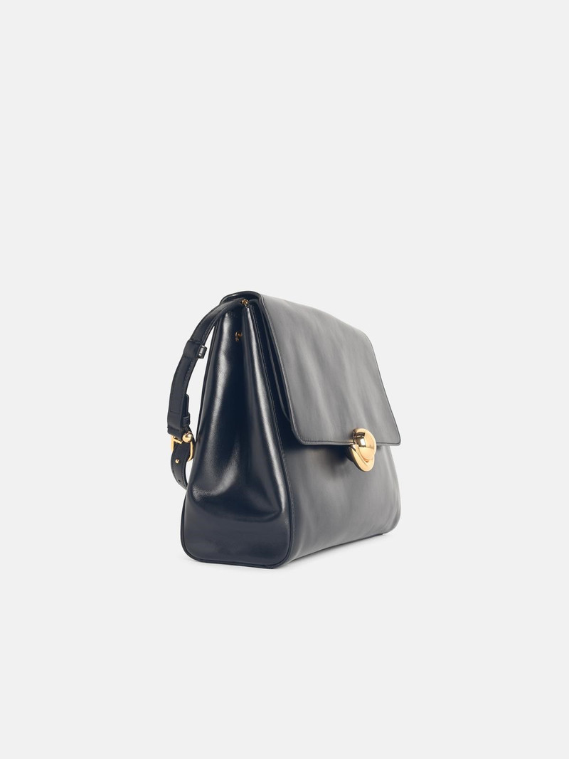 FURLA 'M DOMUS' BLACK LEATHER SHOULDER BAG outlook