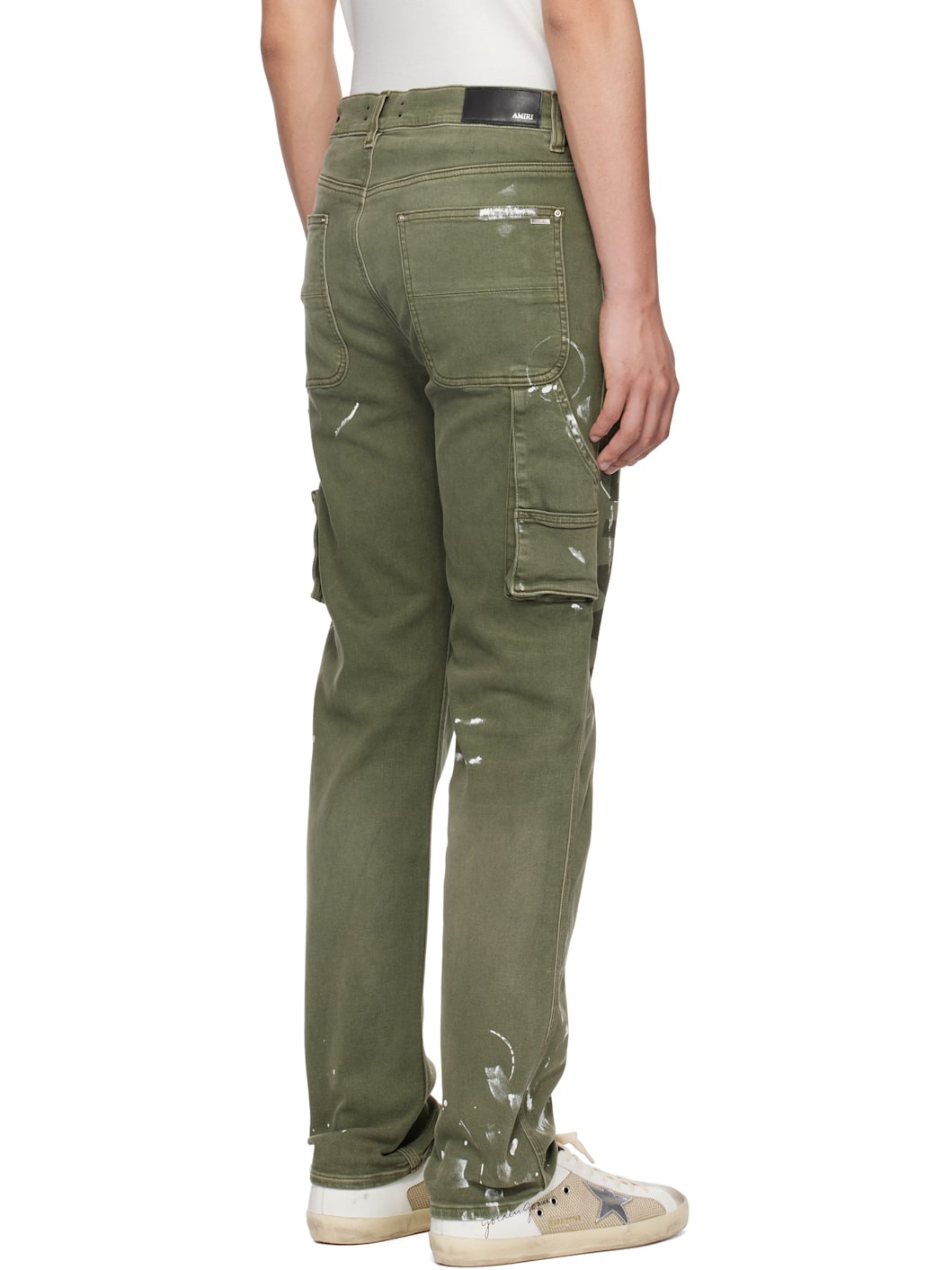 Khaki Army Logo Painted Slim Workman Jeans - 3