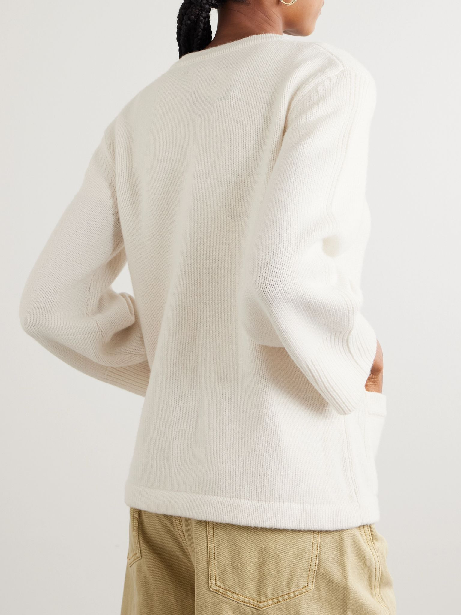 Belvedere organic cashmere cardigan Ivory - 3