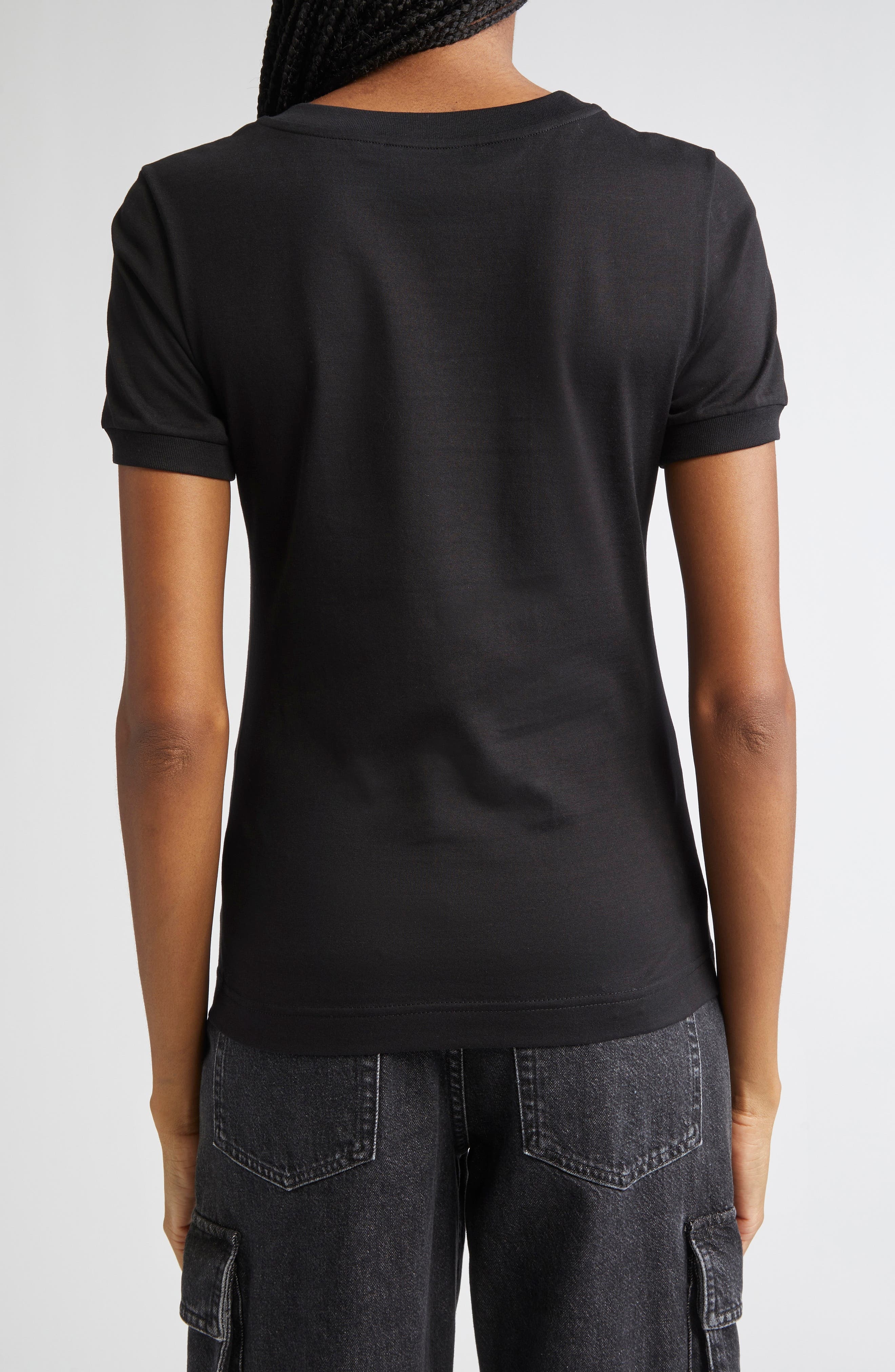 Dolce&Gabbana Crystal DG Logo Graphic Tee in N0000 Black at Nordstrom - 2