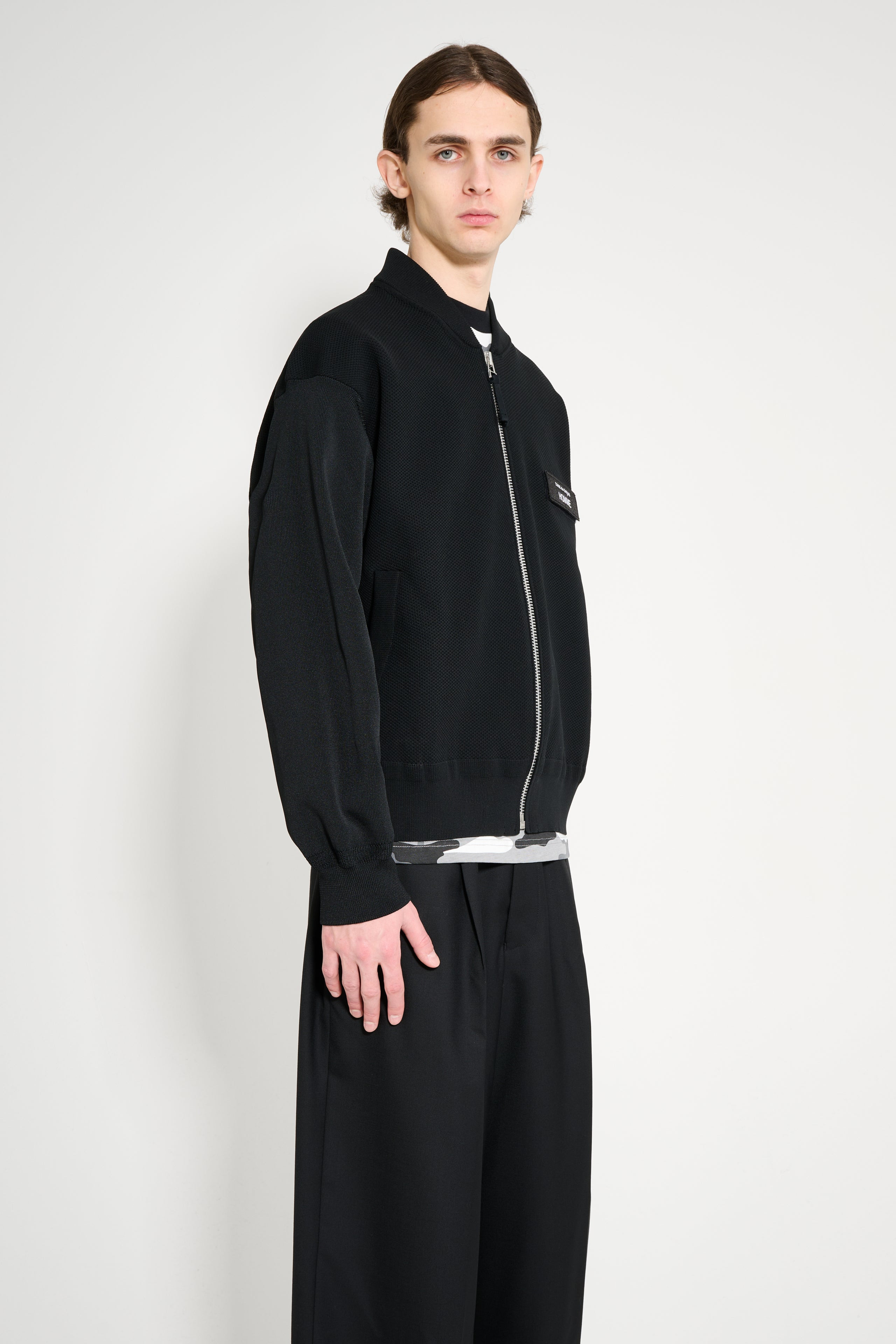 COMME DES GARÇONS HOMME POLYESTER BOMBER JACKET BLACK - 3