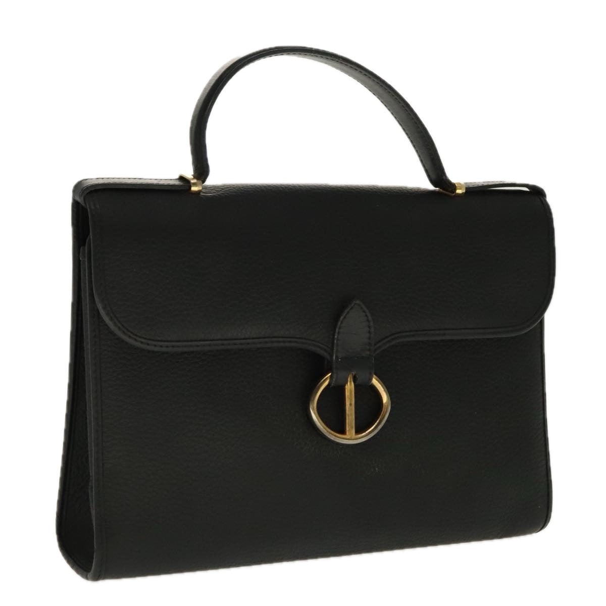 DIOR Hand Bag Leather Black Gold - 1
