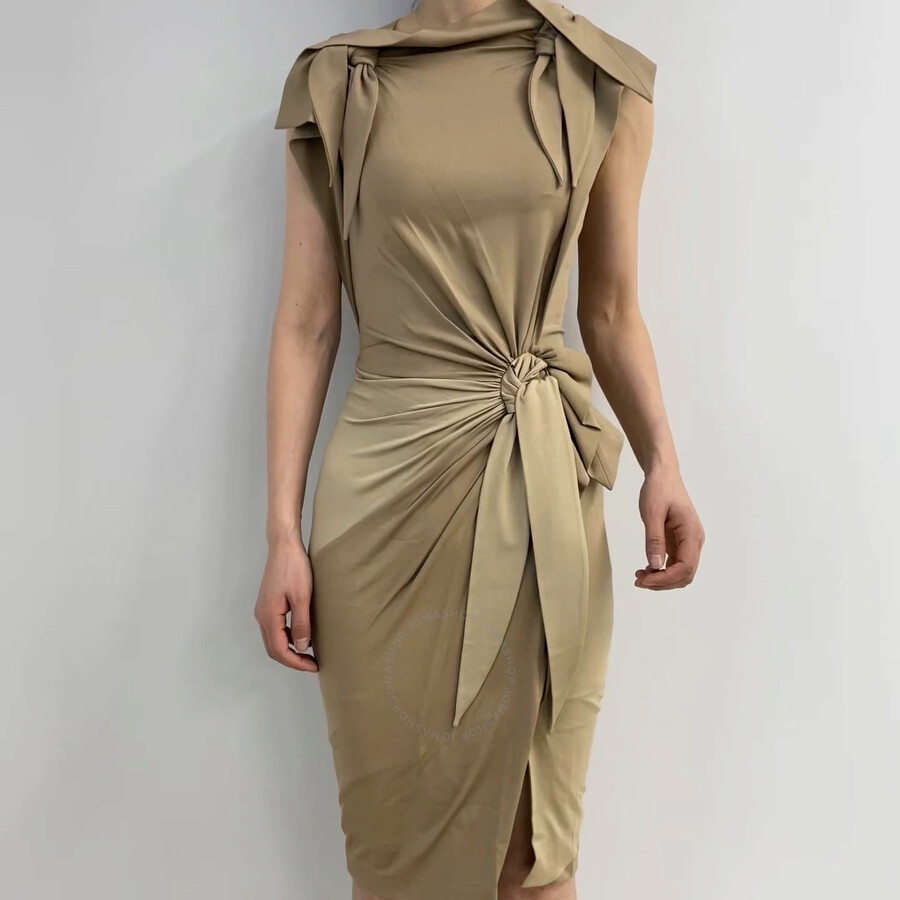 Burberry Knotted Stretch-silk Sheath Dress - 3