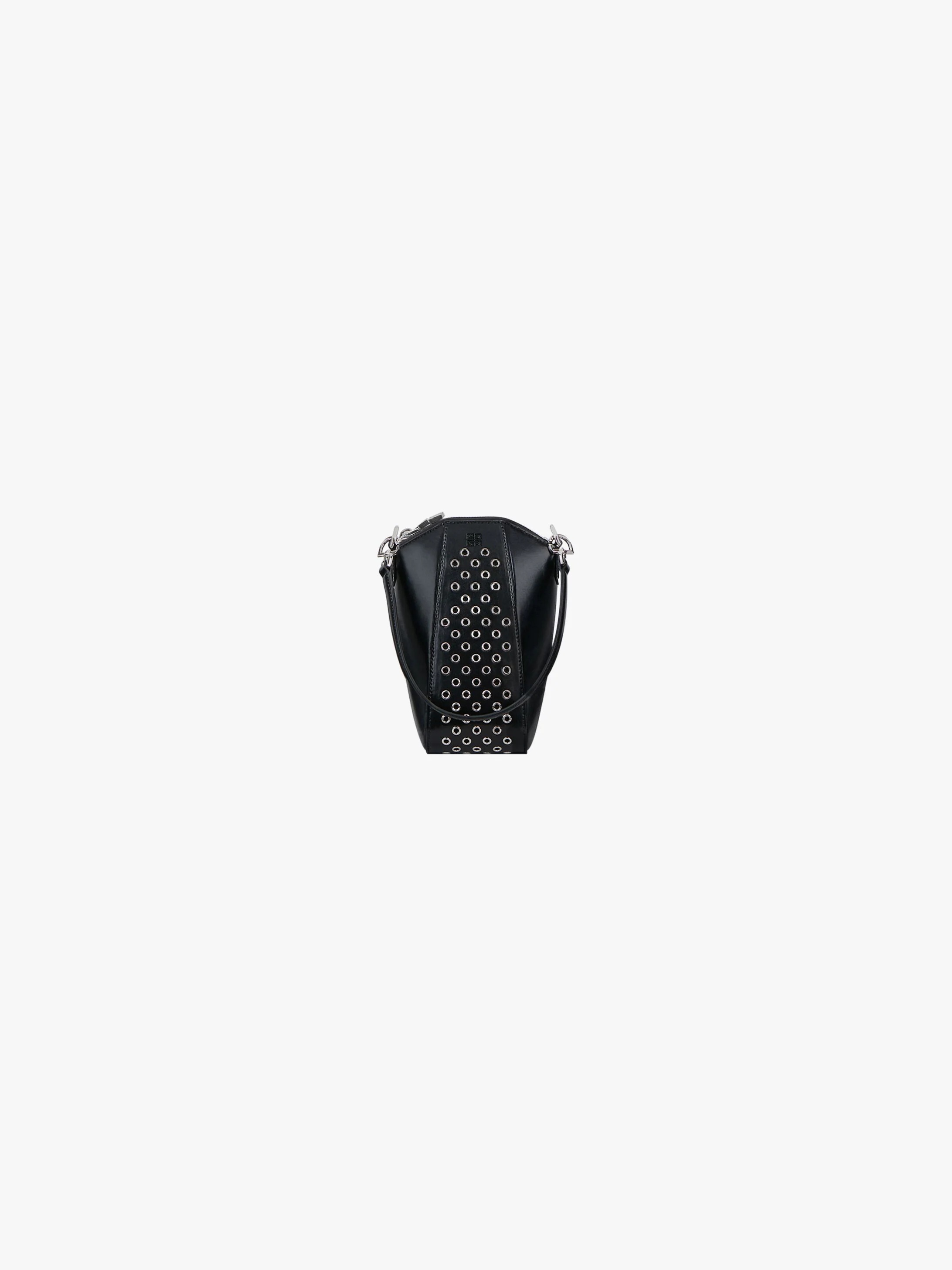 MINI ANTIGONA VERTICAL BAG IN LEATHER WITH METALLIC DETAILS - 4