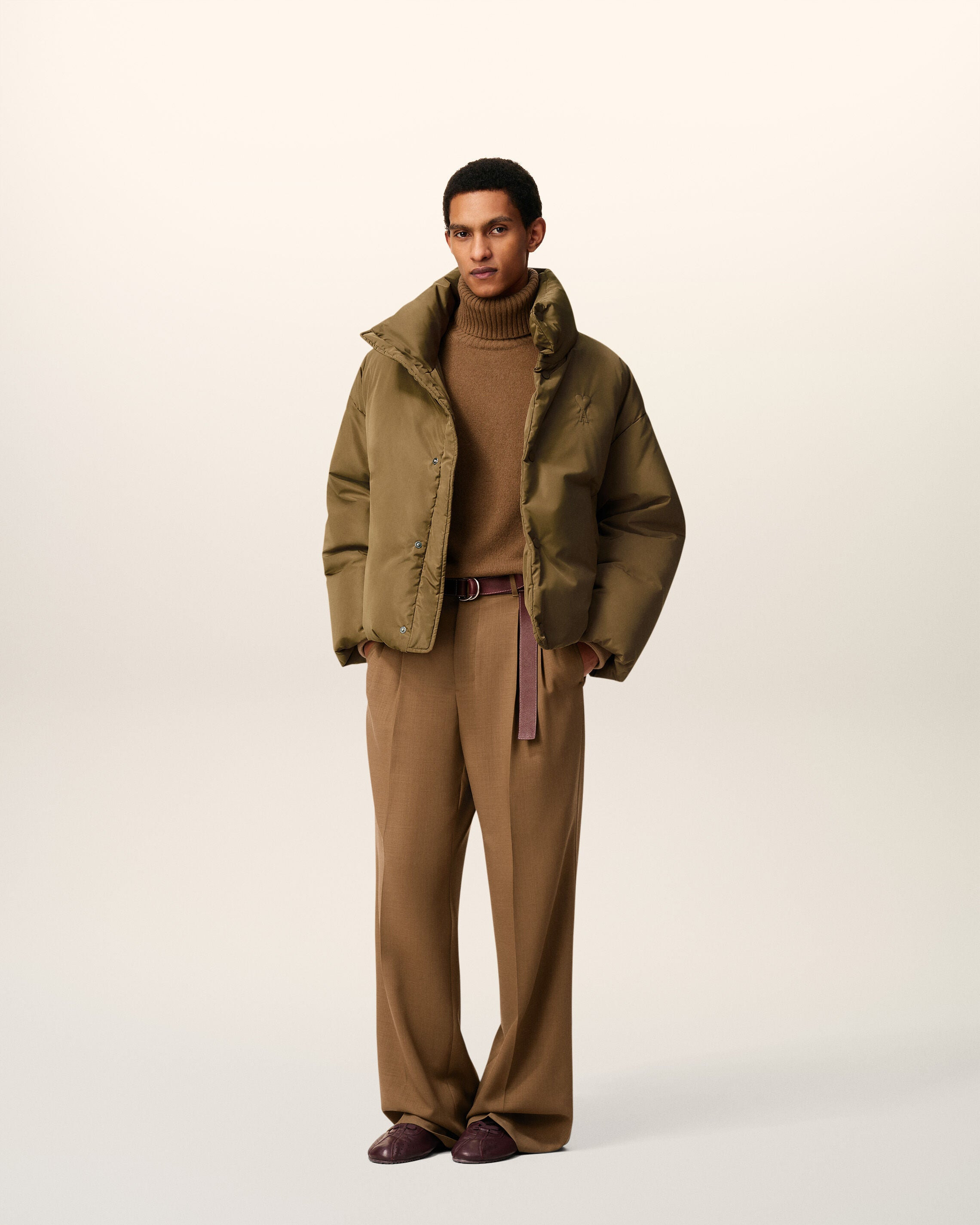 GREEN TAFFETAS AMI DE COEUR DOWN JACKET - 2