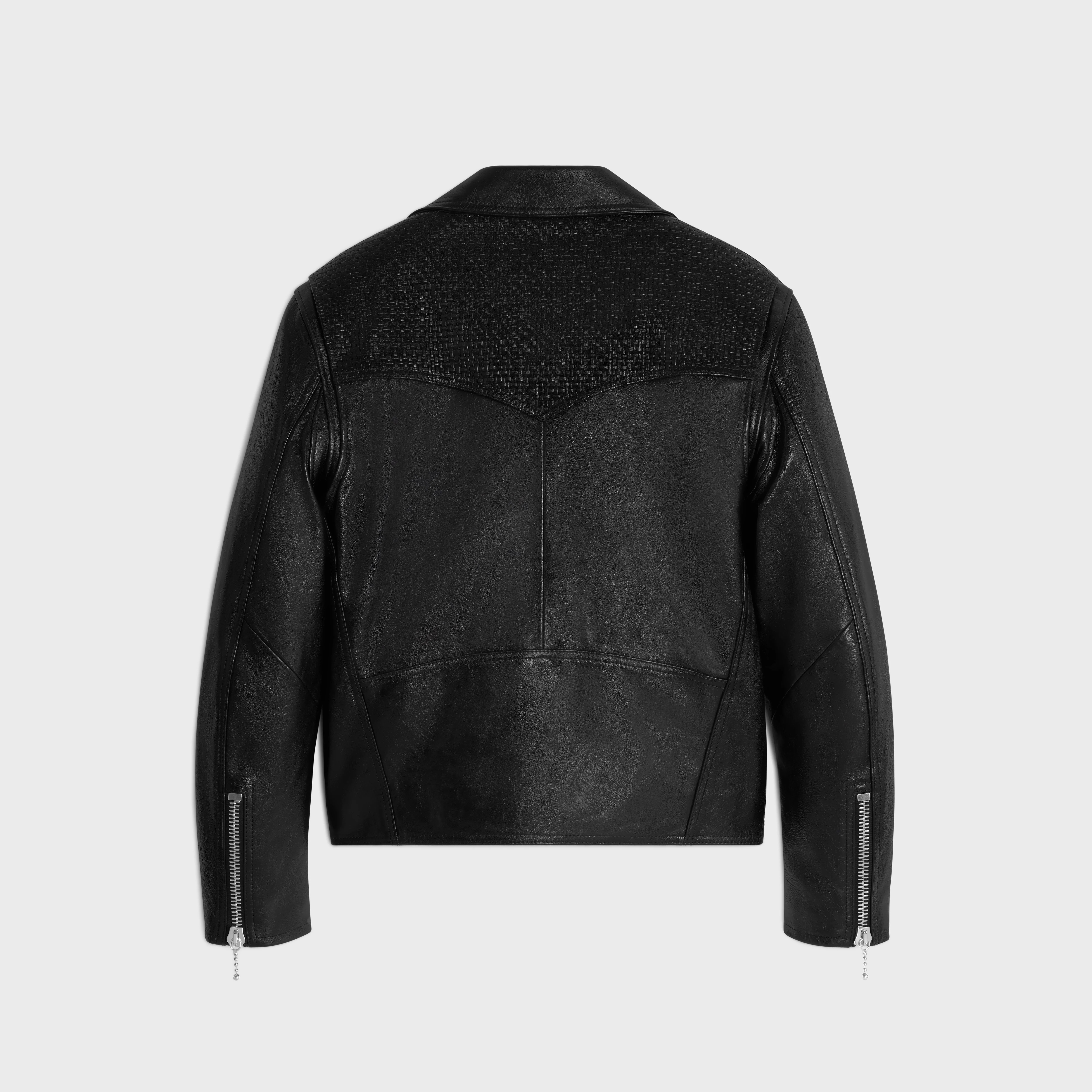 straight-cut blouson jacket in waxed lambskin - 2