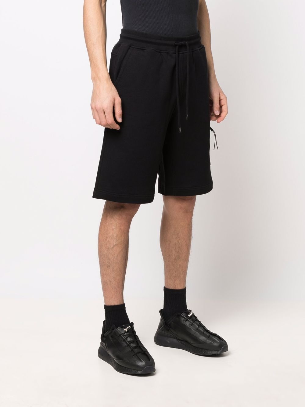 logo-patch cotton track shorts - 3