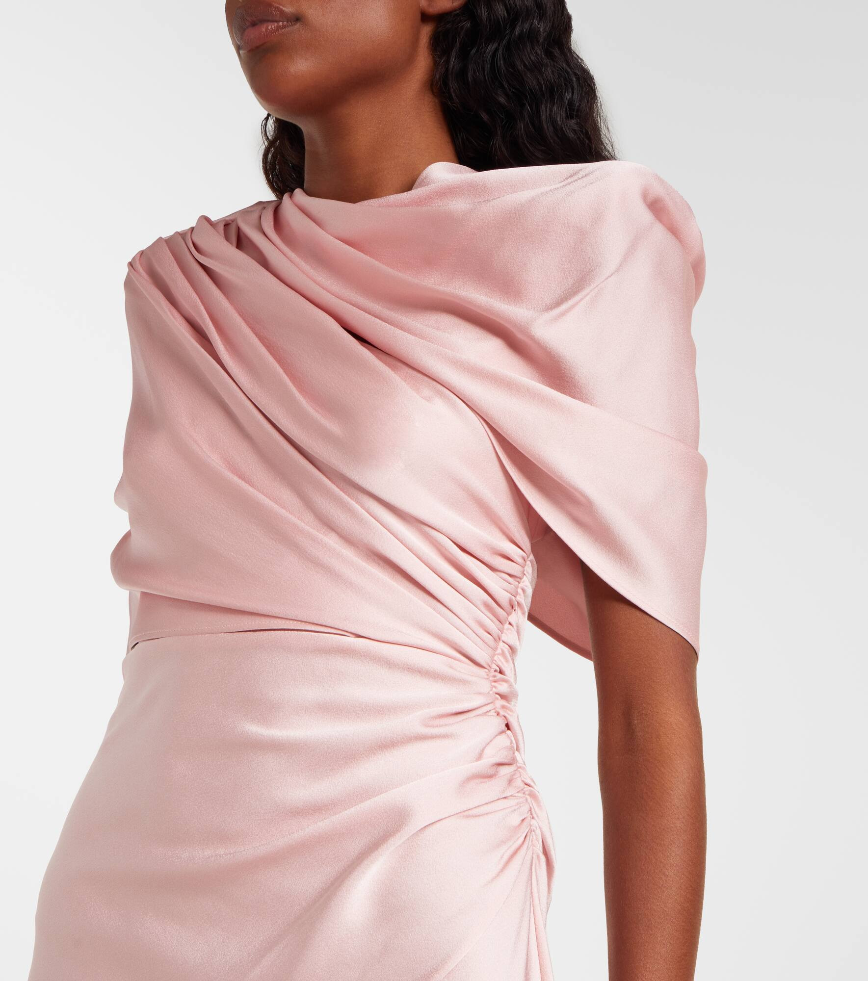 Draped satin gown - 4