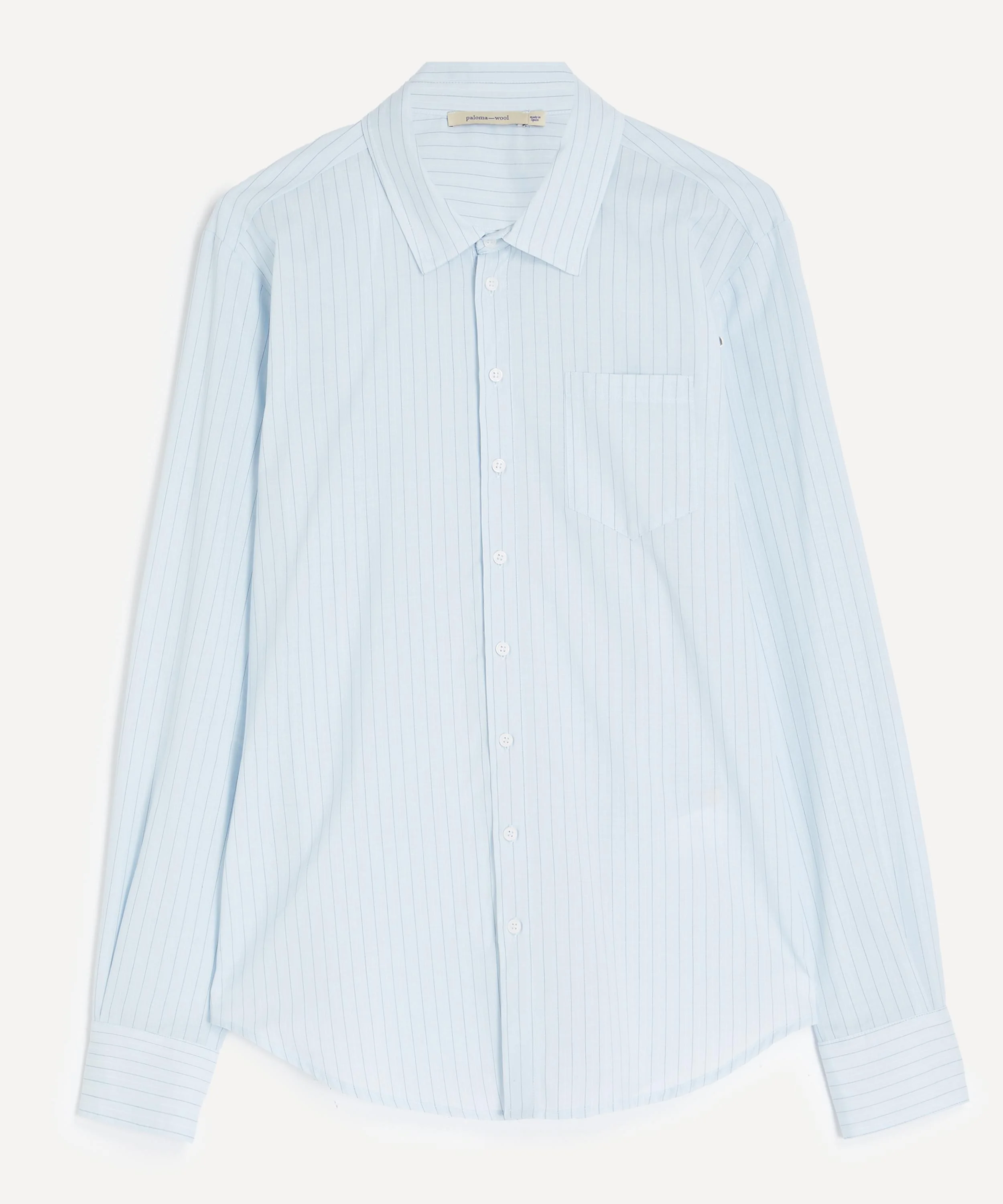 Finita Blue Pinstripe Cotton-Silk Shirt - 1